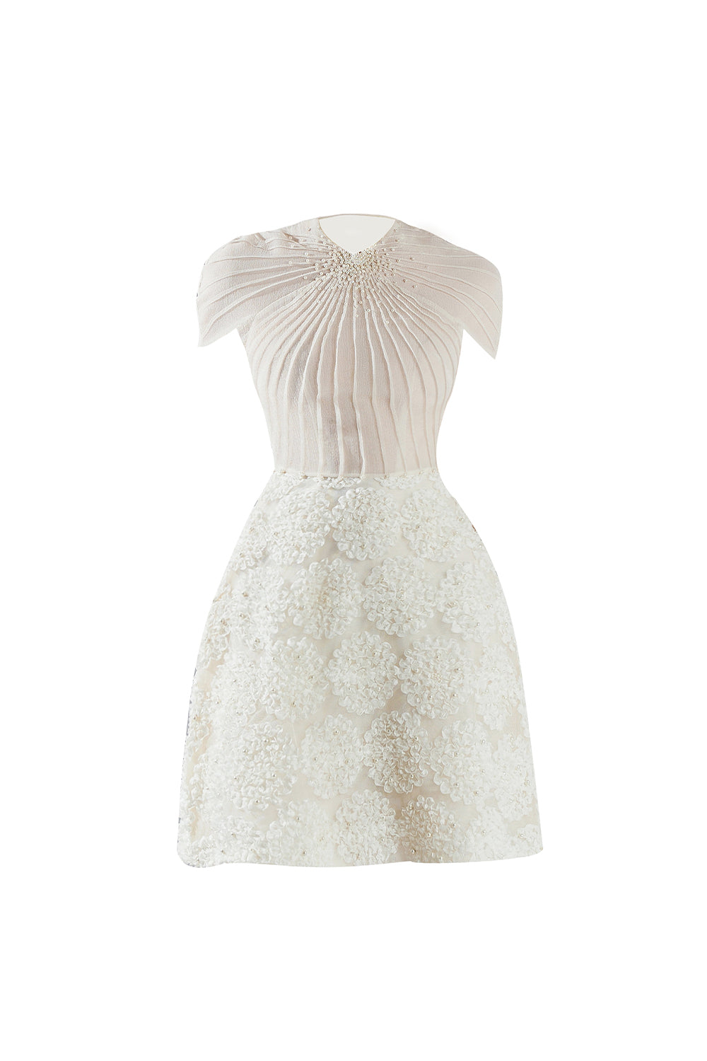 Women's Melina A-line Short Sleeved Organza Mini Dress S/M/L/XL Beige Happy Clothing Women's Melina A-line Short Sleeved Organza Mini Dress S/M/L/XL Beige Happy Clothing