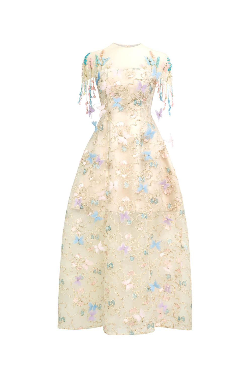 Women's Vivienne A-line Floral Polyester Midi Dress XXS/XS/S/M/L/XL/XXL/3XL/Customize White Happy Clothing Women's Vivienne A-line Floral Polyester Midi Dress XXS/XS/S/M/L/XL/XXL/3XL/Customize White Happy Clothing