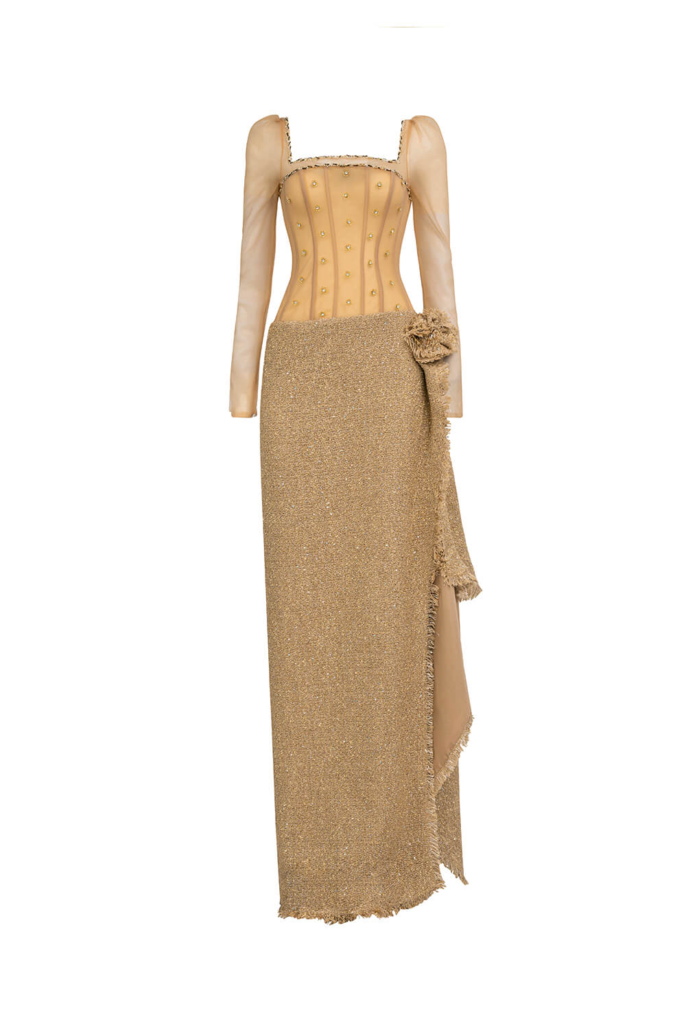 Women's Lyanna Sheath Square Neck Polyester Floor Length Dress XXS/XS/S/M/L/XL/XXL/3XL/Customize Beige Happy Clothing Women's Lyanna Sheath Square Neck Polyester Floor Length Dress XXS/XS/S/M/L/XL/XXL/3XL/Customize Beige Happy Clothing