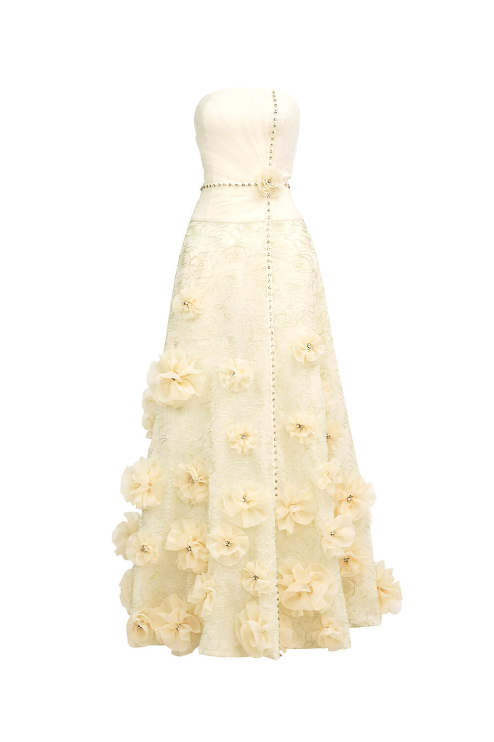 Women's Dangelo Strapless Flower Applique Polyester Floor Length Dress XXS/XS/S/M/L/XL/XXL/3XL/Customize White Happy Clothing Women's Dangelo Strapless Flower Applique Polyester Floor Length Dress XXS/XS/S/M/L/XL/XXL/3XL/Customize White Happy Clothing
