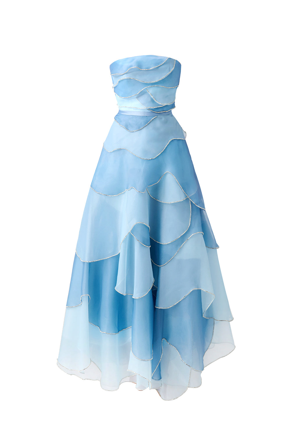 Women's Leonard Layered Straight Across Neck Organza Ankle Length Dress XS/S/M/L/XL Blue/Pink Happy Clothing Women's Leonard Layered Straight Across Neck Organza Ankle Length Dress XS/S/M/L/XL Blue/Pink Happy Clothing