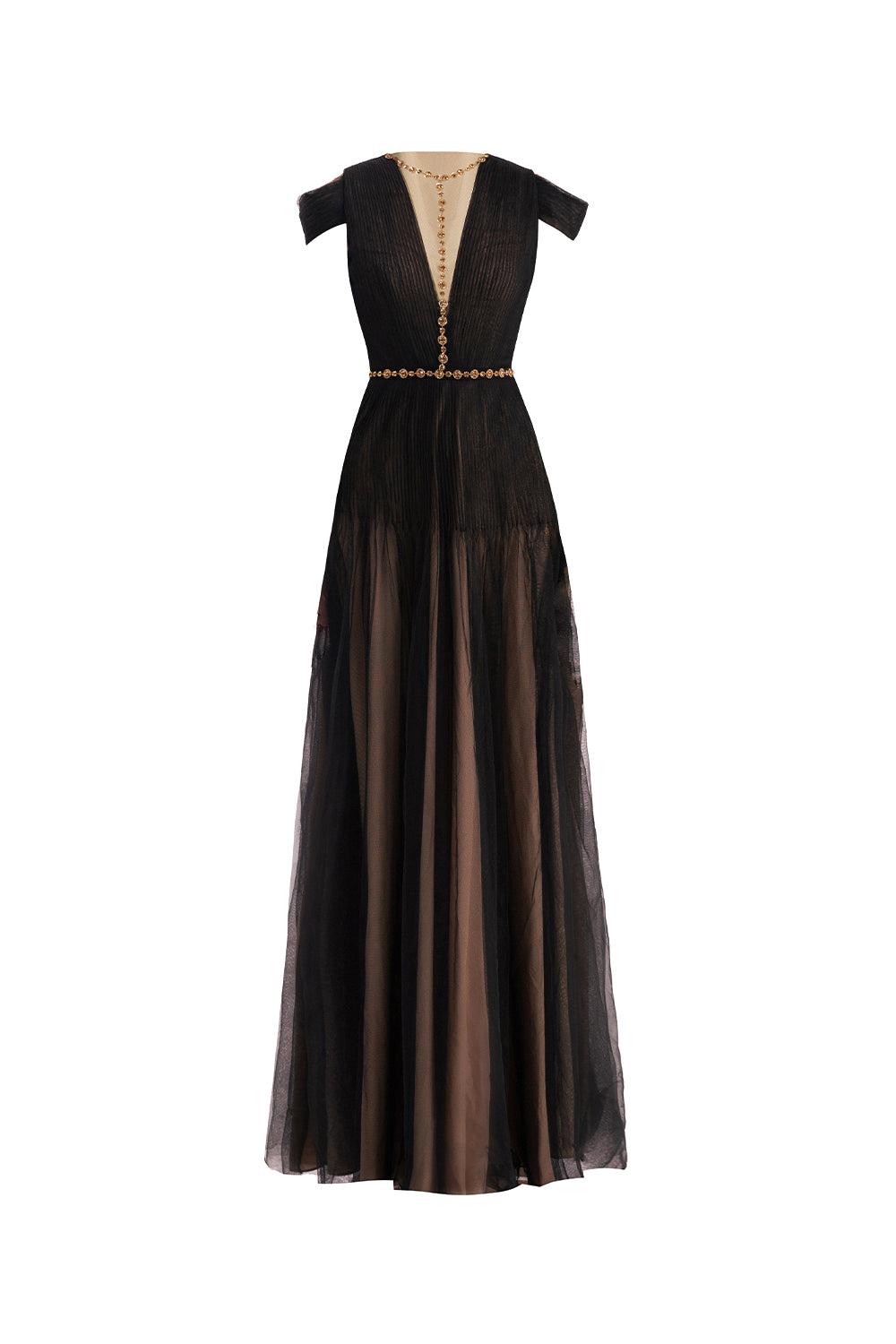 Women's Calla A-line Pleated Chest Organza Floor Length Dress XS/S/M/L/XL Pink/Black Happy Clothing Women's Calla A-line Pleated Chest Organza Floor Length Dress XS/S/M/L/XL Pink/Black Happy Clothing