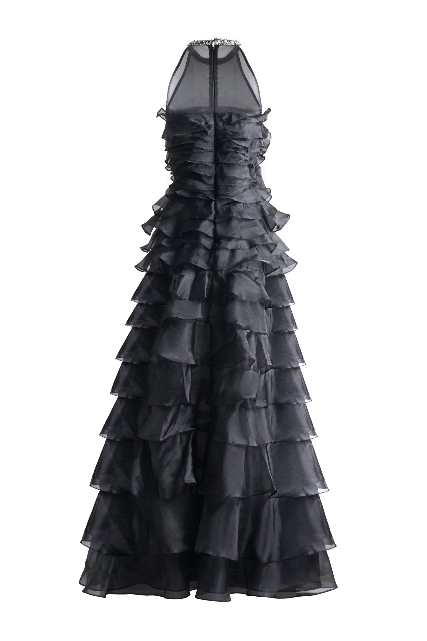 Hadley A-line Ruffle Layer Organza Maxi Dress