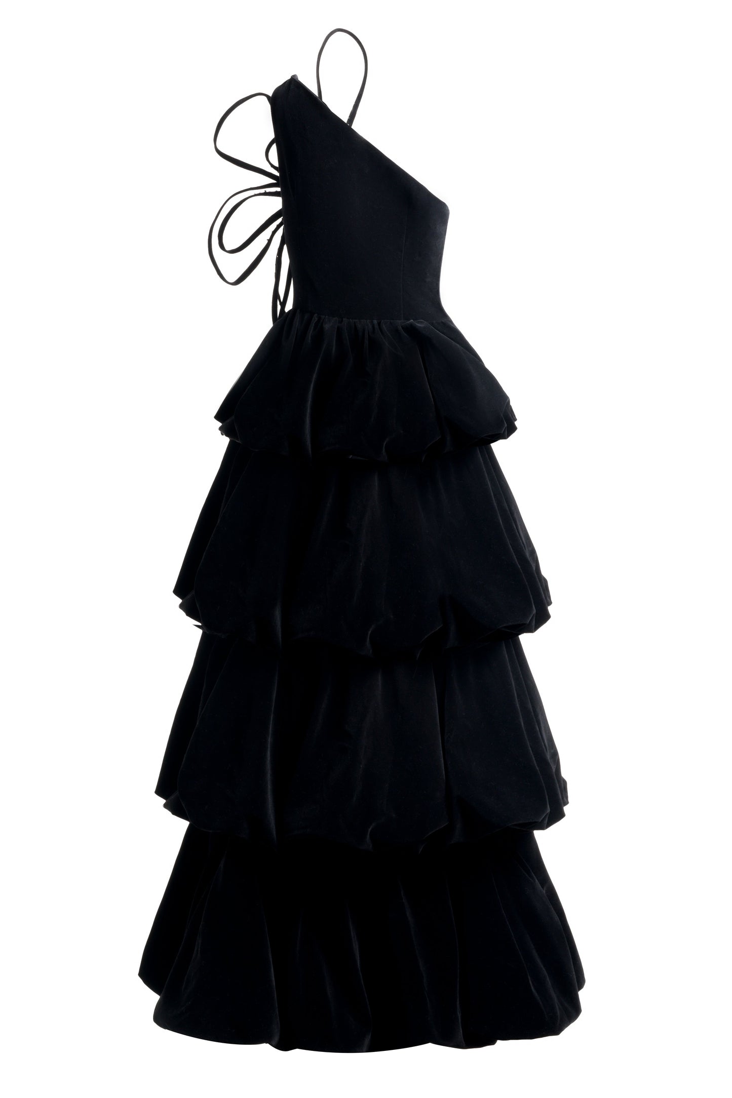 Addyson Bubble Layered Velvet Maxi Dress