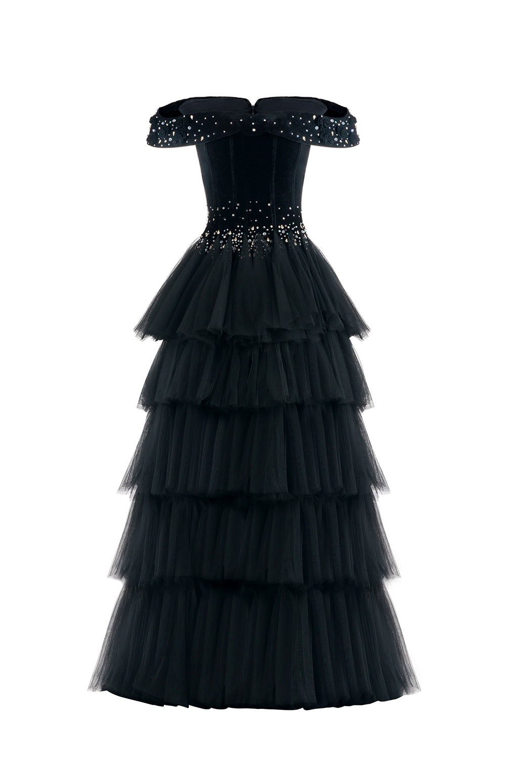 Paige Layered Off-Shoulder Organza Maxi Dress