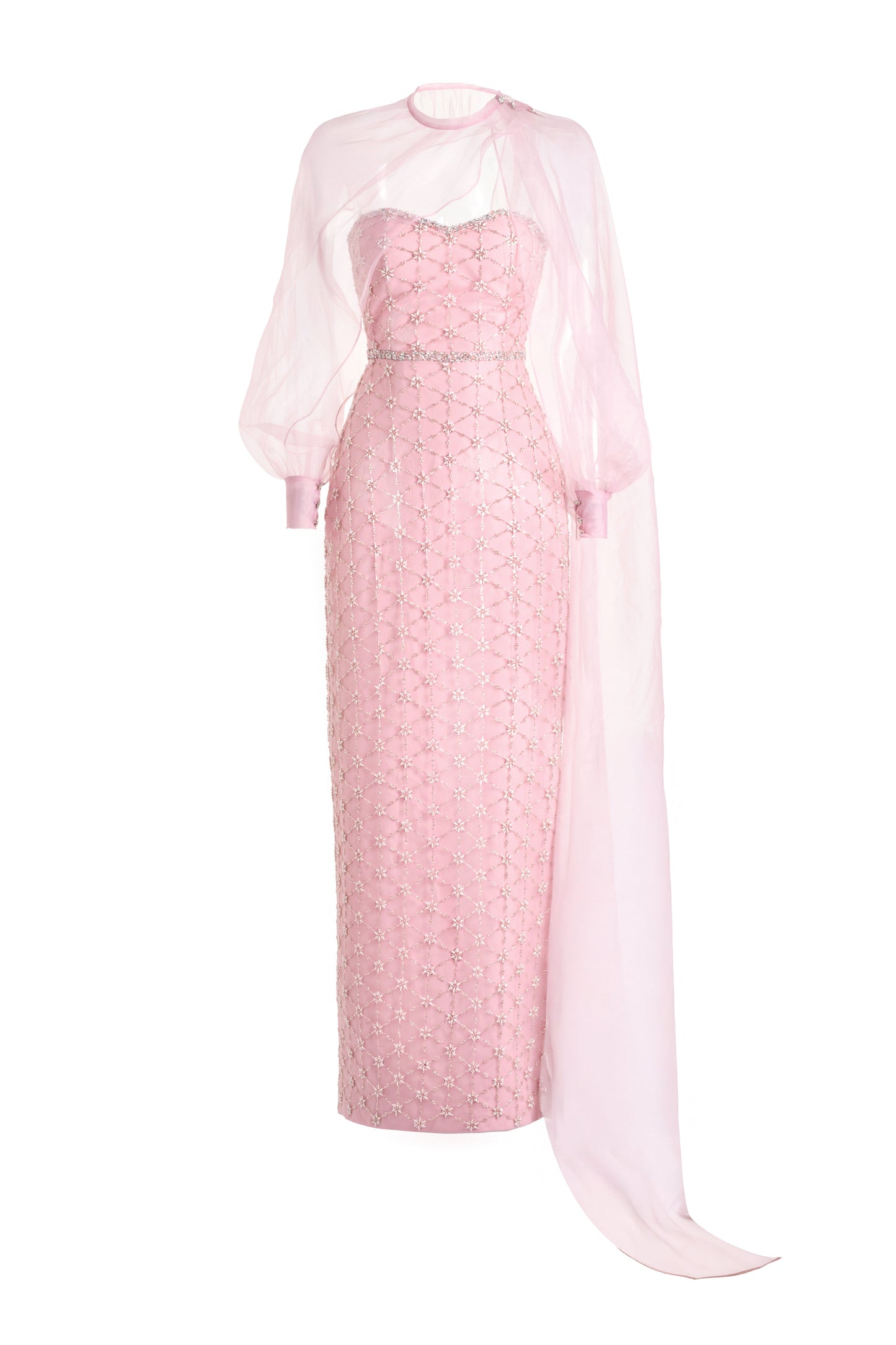 Oaklyn Sheath Bishop Sleeved Polyester Maxi Set