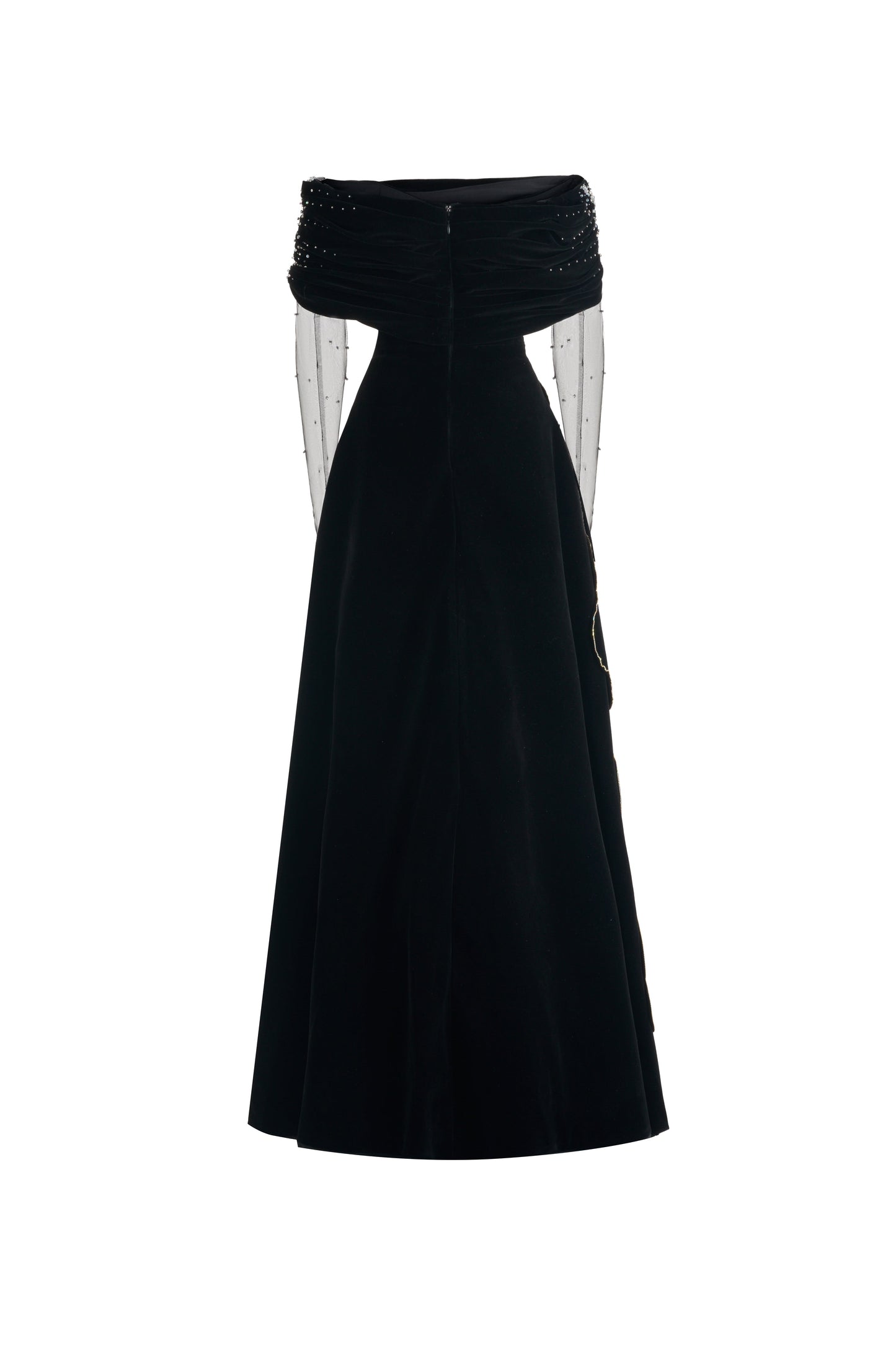 Charli Ball Gown Bead Velvet Maxi Dress