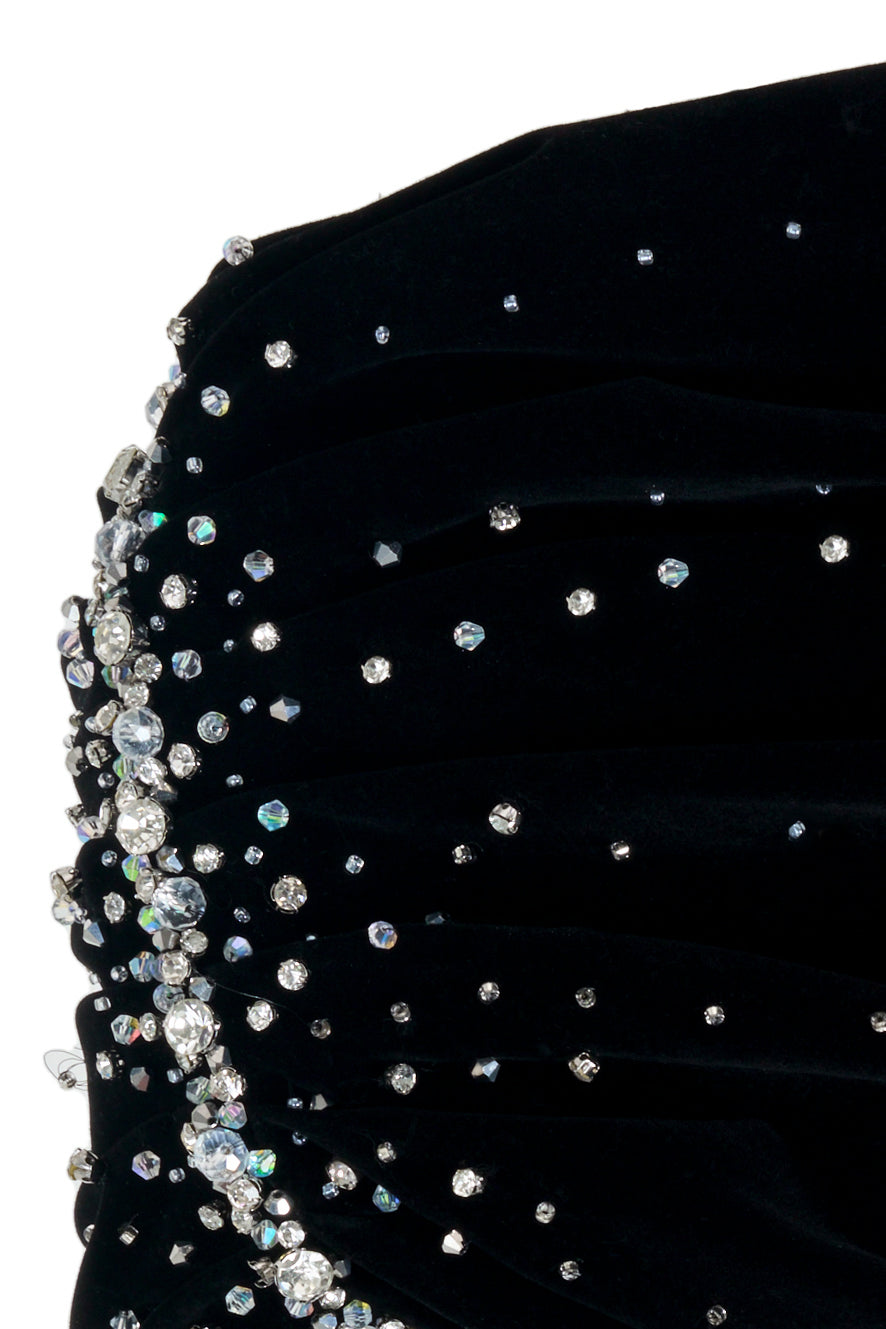 Charli Ball Gown Bead Velvet Maxi Dress