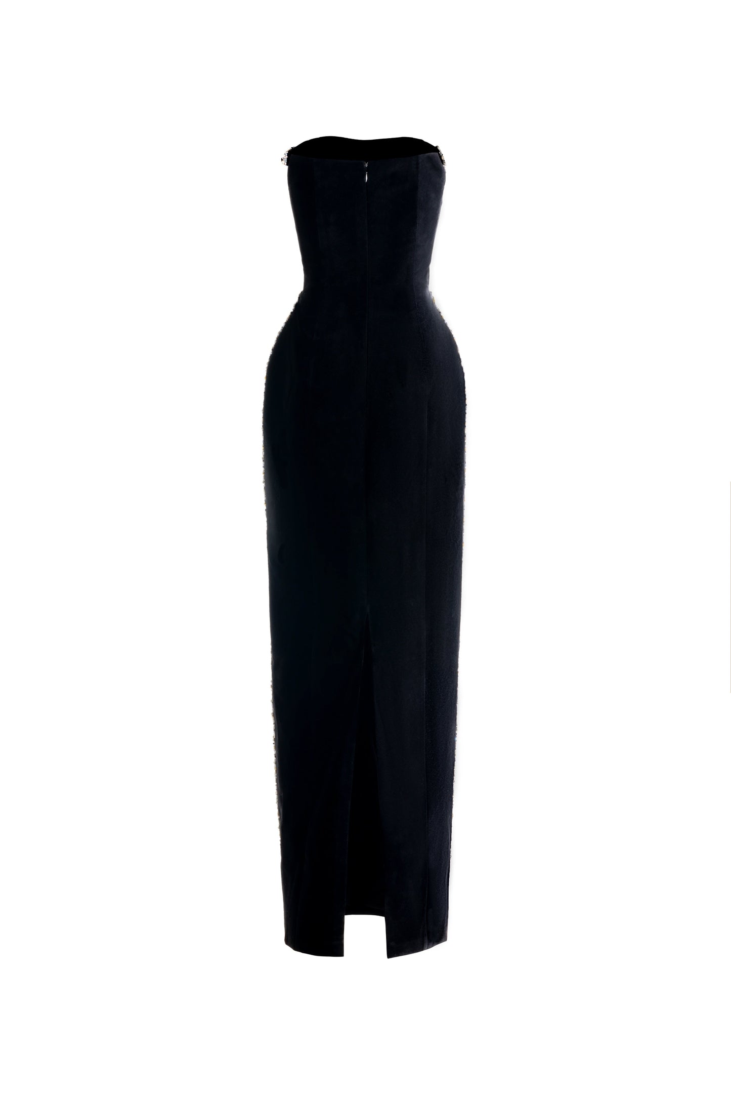 Anais Sheath Straight Across Neck Velvet Maxi Dress