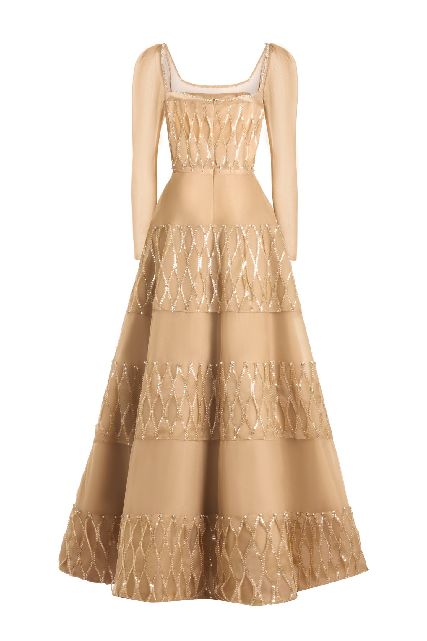 Raquel Ball Gown Square Neck Polyester Maxi Dress