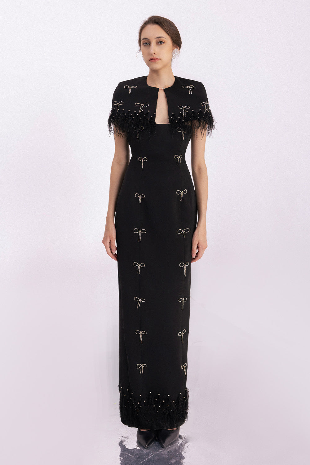 Rylie Sheath Feather Twill Floor Length Set