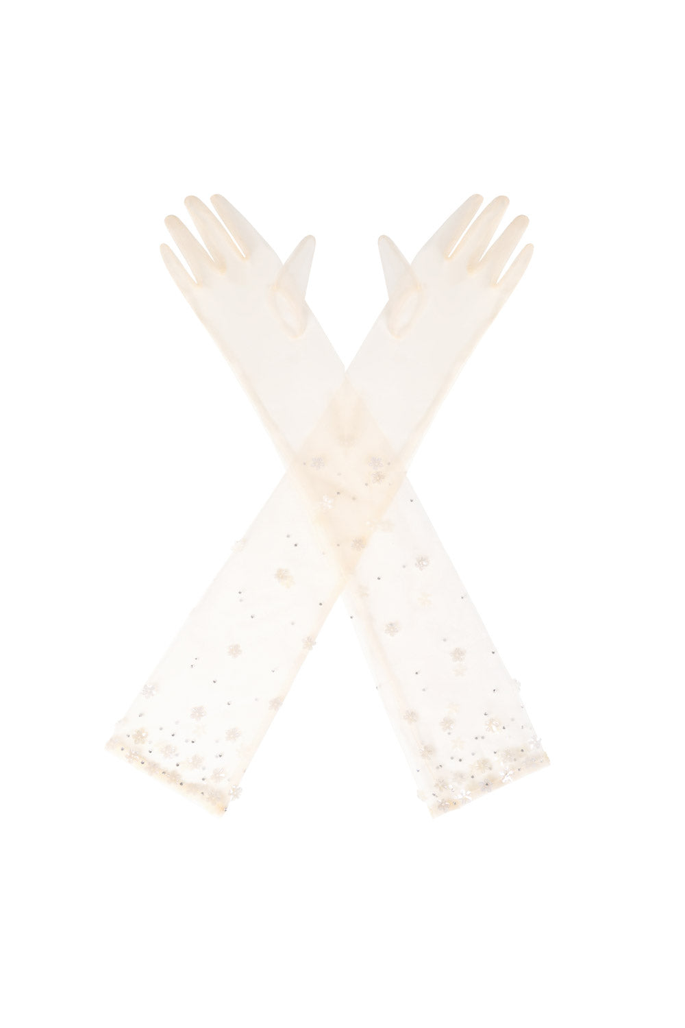 Stone Mesh Sequin Gloves