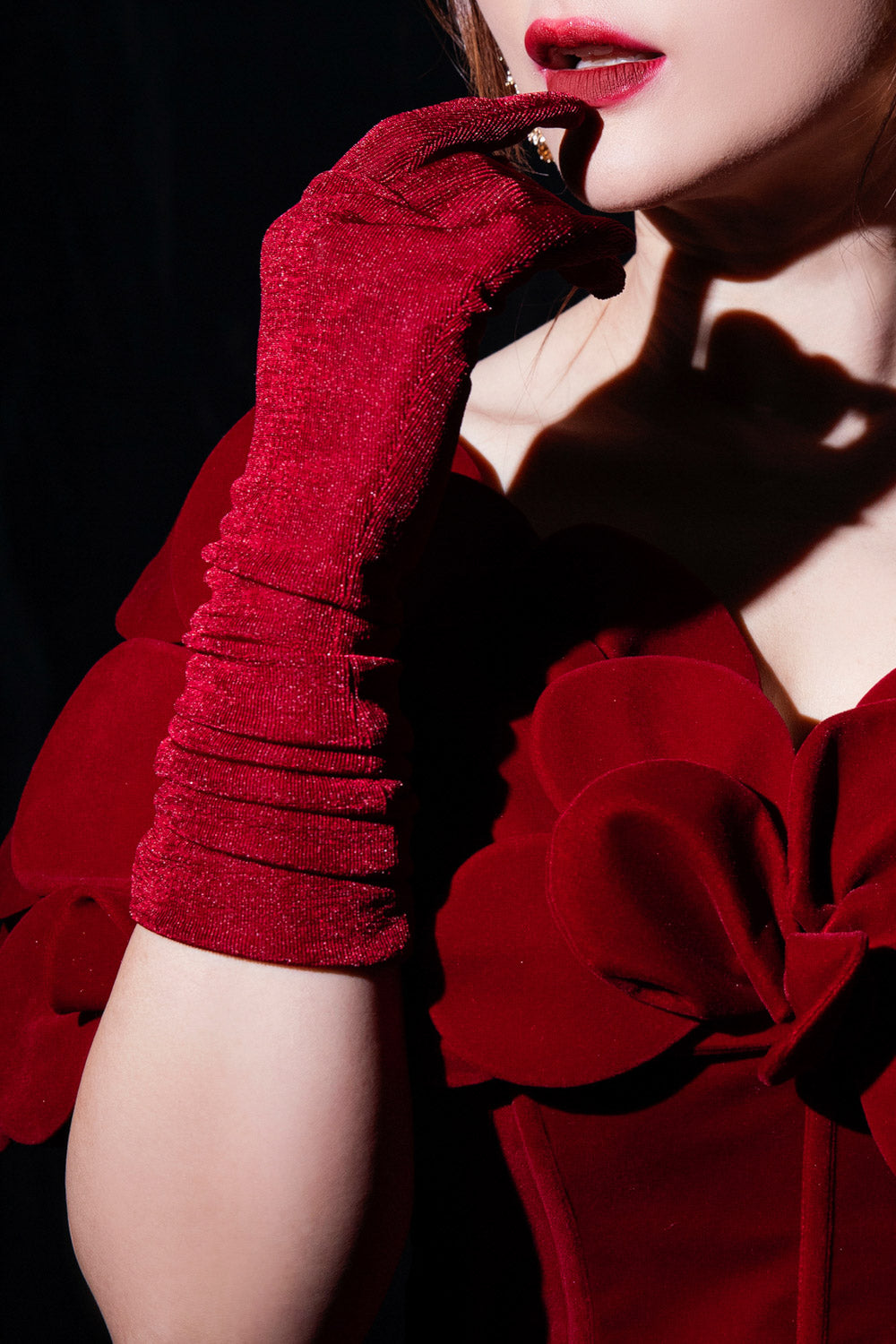 Short Velour Cotton Spandex Gloves