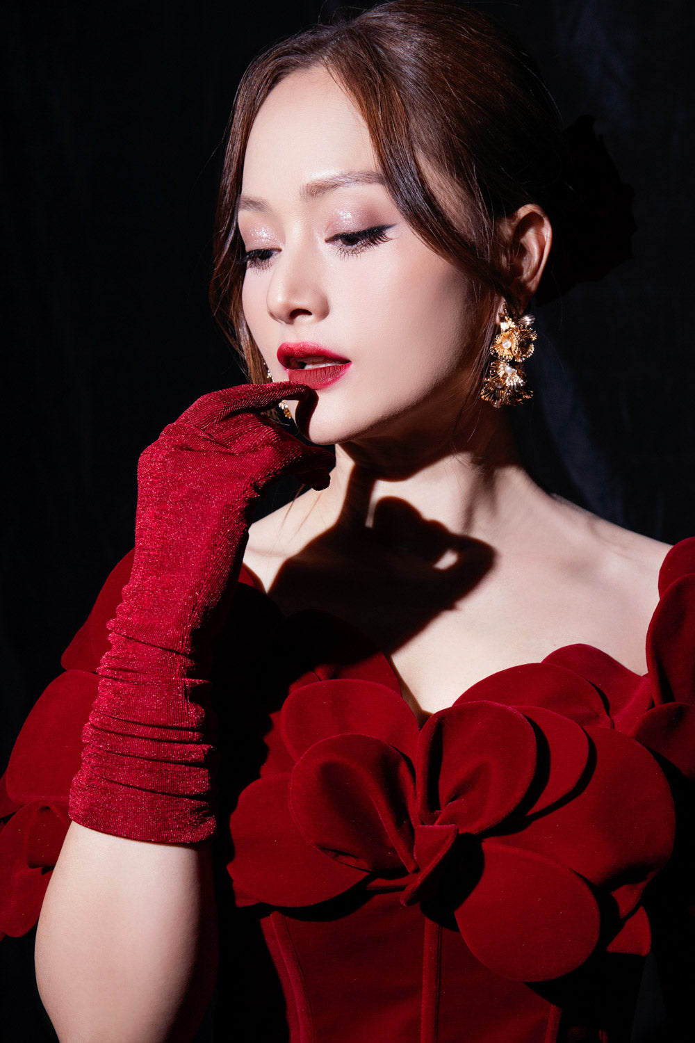 Short Velour Cotton Spandex Gloves