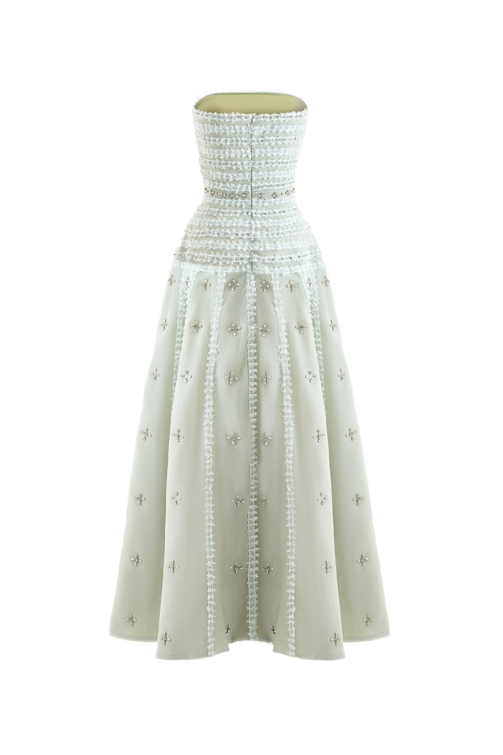 Birdie Fit and Flare Stone Organza Maxi Dress