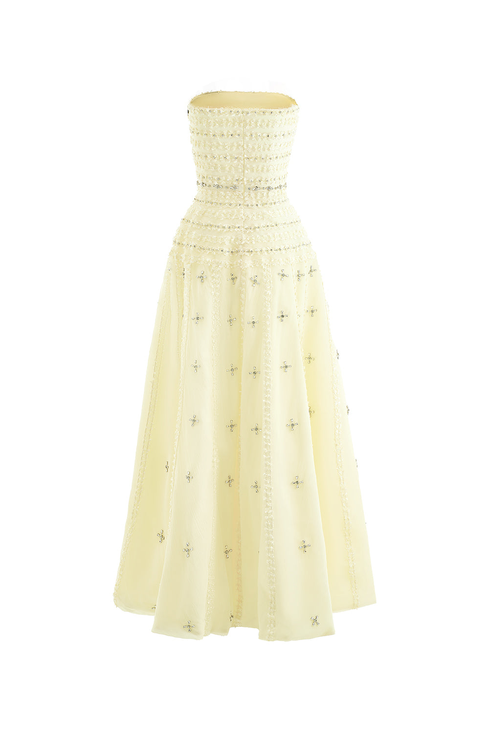 Birdie Fit and Flare Stone Organza Maxi Dress