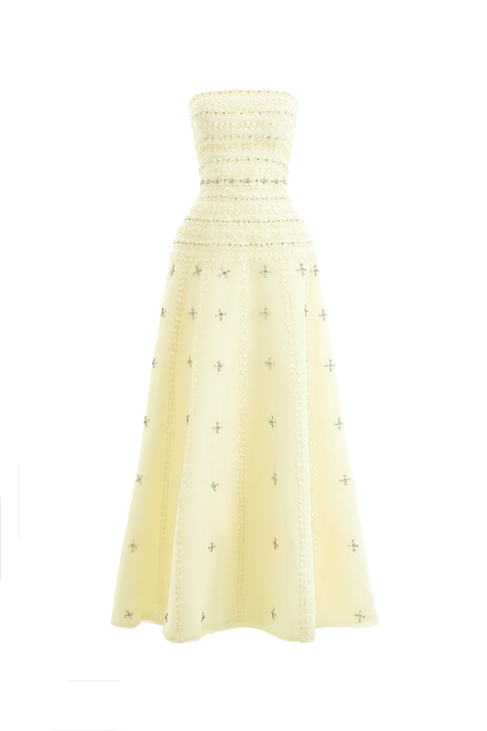 Birdie Fit and Flare Stone Organza Maxi Dress