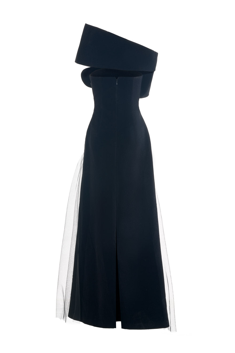 Lester A-line Side Pleated Polyester Floor Length Dress