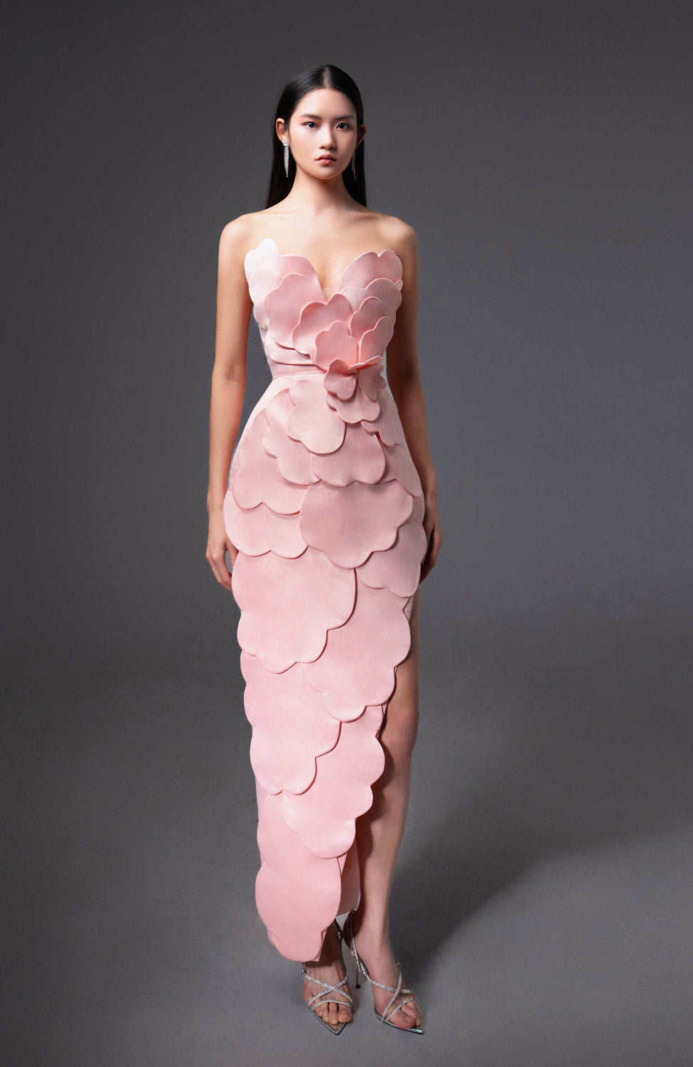 Velour Pegged Sleeveless Polyester Maxi Dress