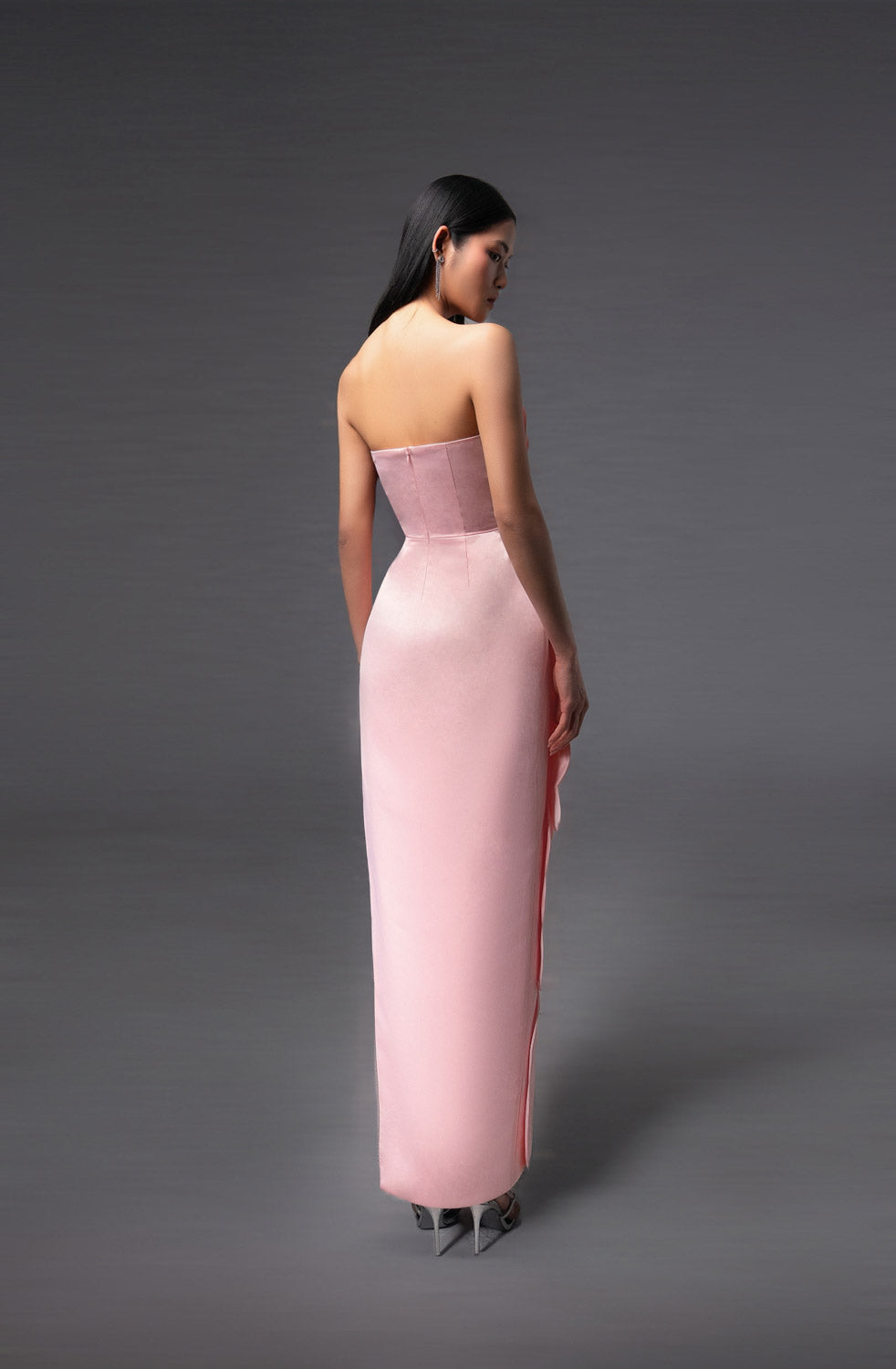 Velour Pegged Sleeveless Polyester Maxi Dress