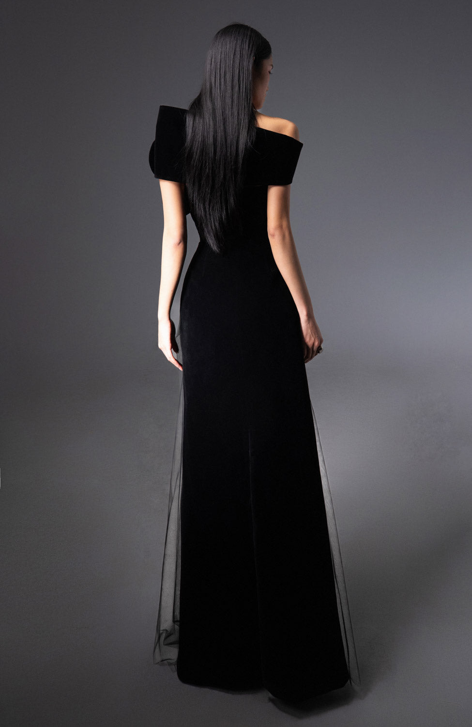 Lester A-line Side Pleated Polyester Floor Length Dress