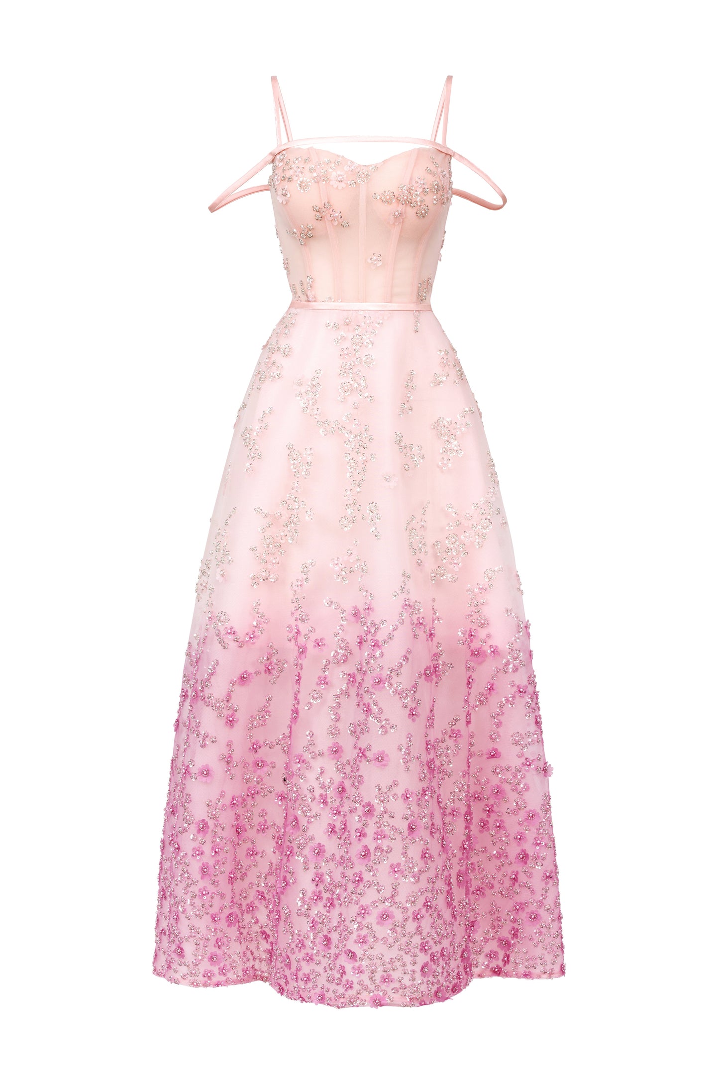 Jordan A-line Cold Shoulder Sleeved Polyester Maxi Dress