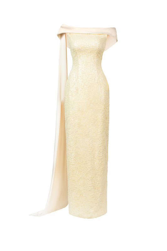 Aitana Sheath Open Back Polyester Maxi Dress