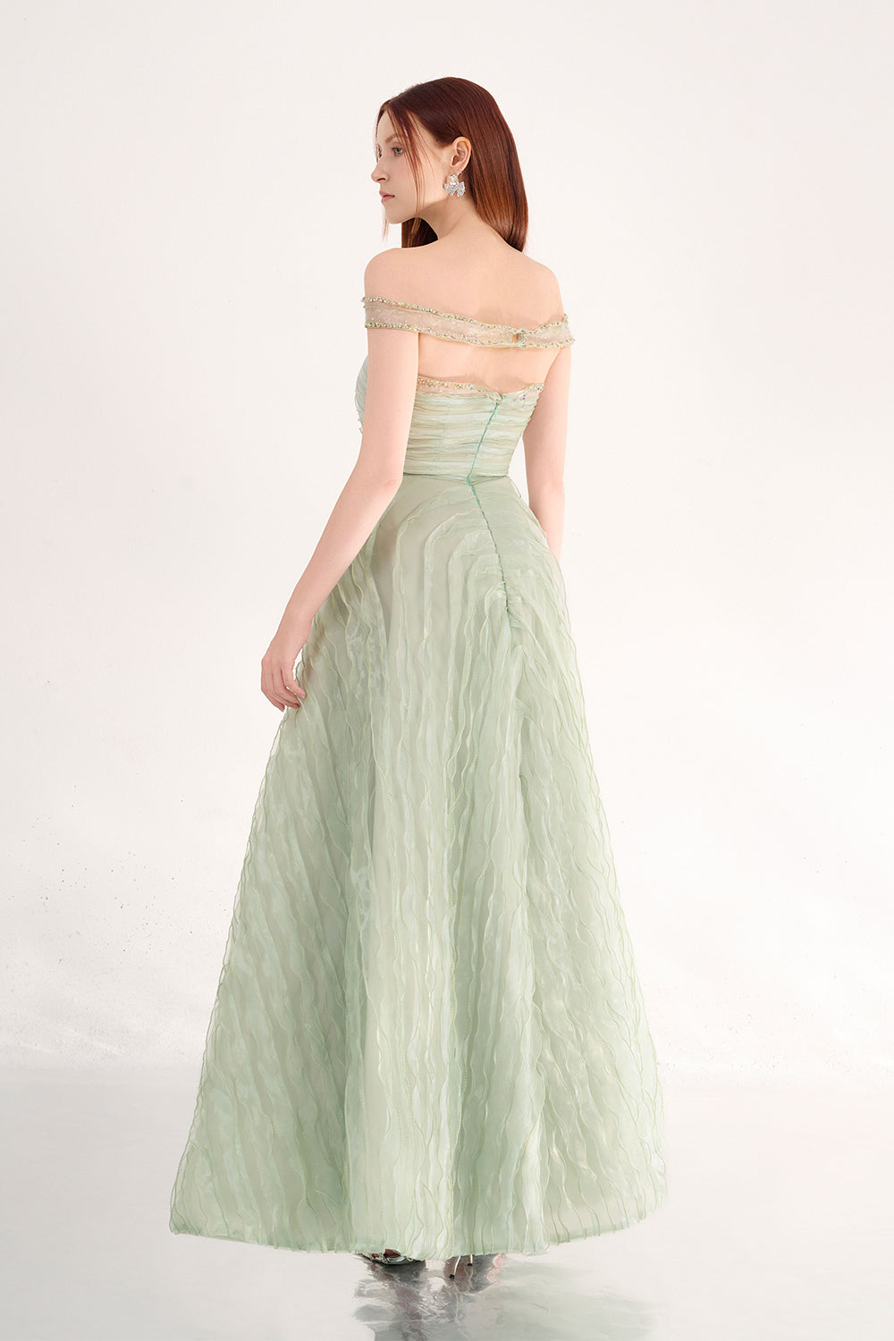 Ainsley Ball Gown Off-Shoulder Organza Maxi Dress