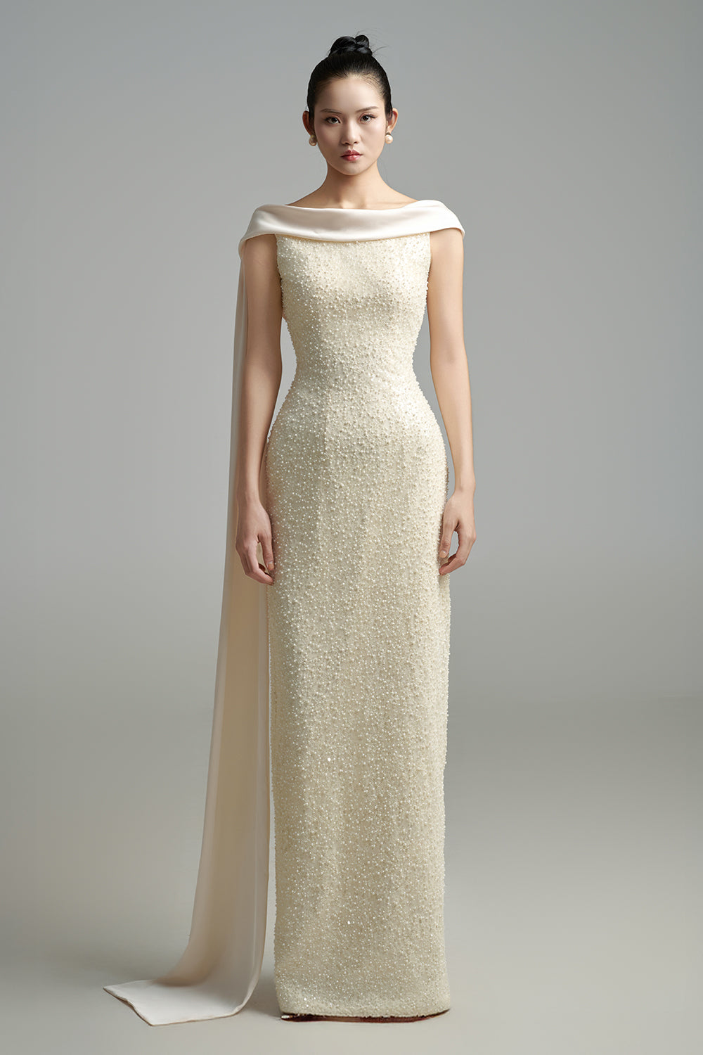 Aitana Sheath Open Back Polyester Maxi Dress