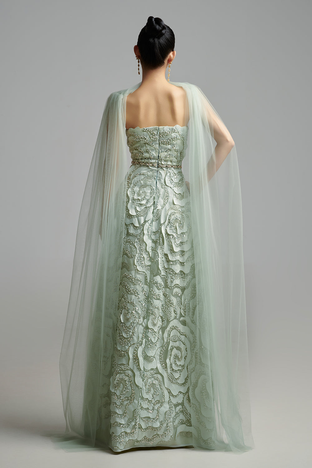 Lyra A-line Scarf Neck Polyester Maxi Dress