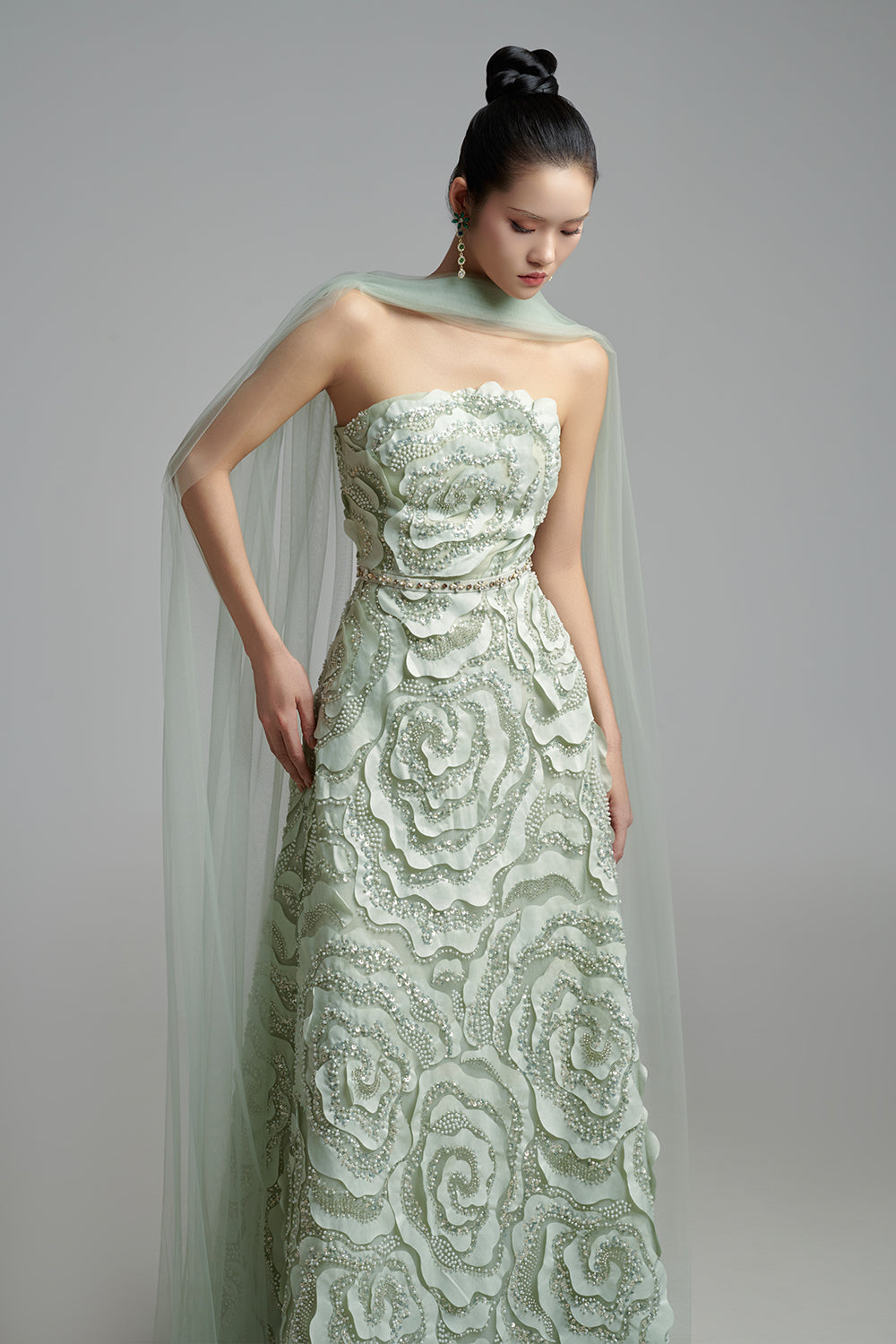 Lyra A-line Scarf Neck Polyester Maxi Dress