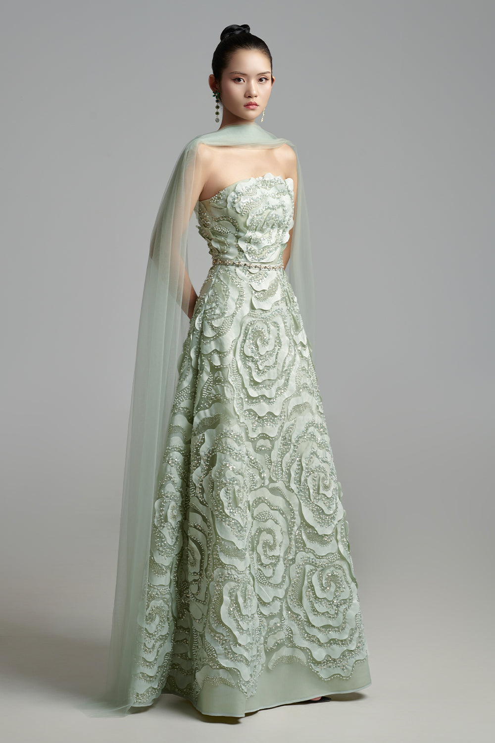 Lyra A-line Scarf Neck Polyester Maxi Dress