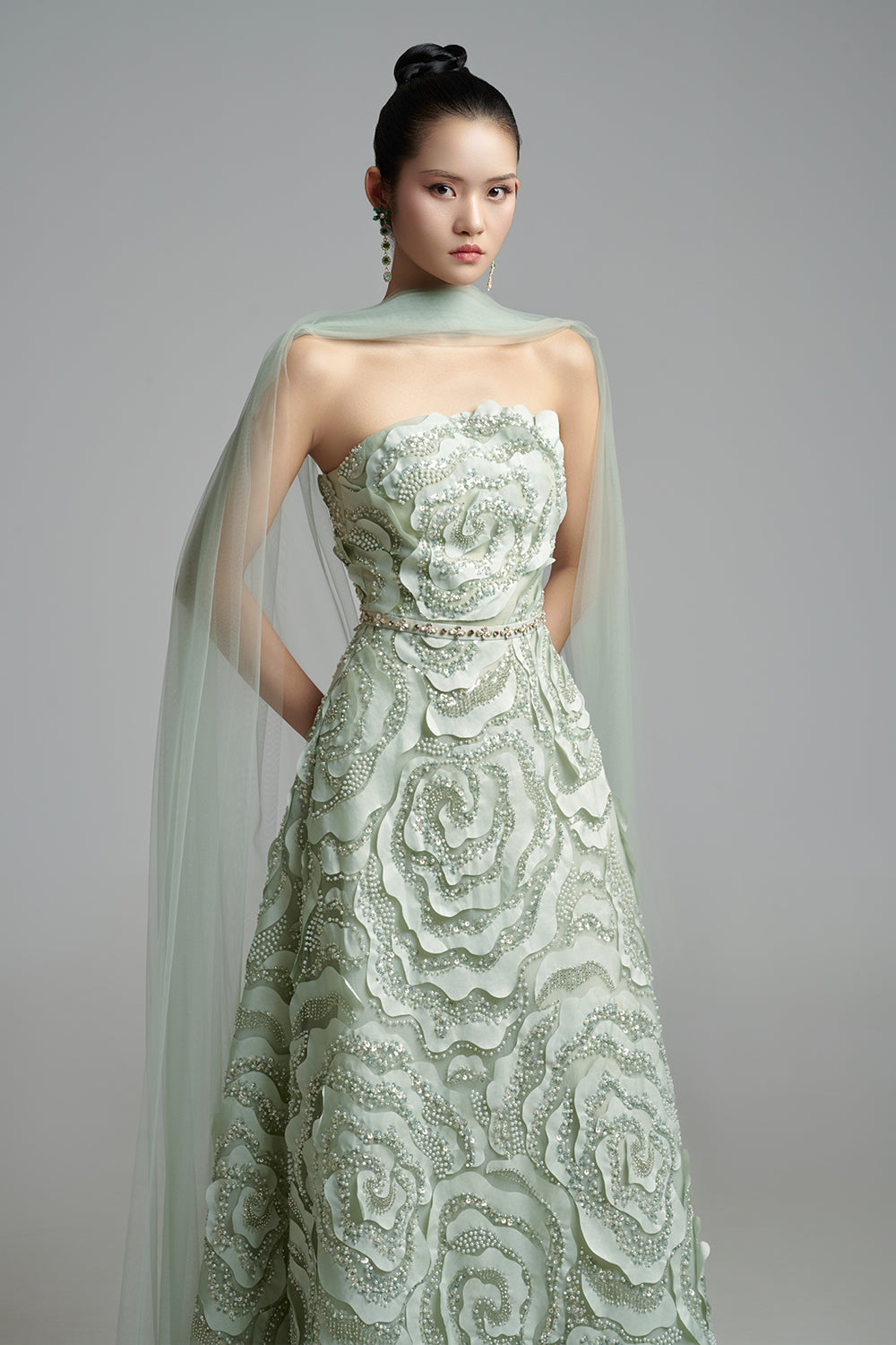 Lyra A-line Scarf Neck Polyester Maxi Dress