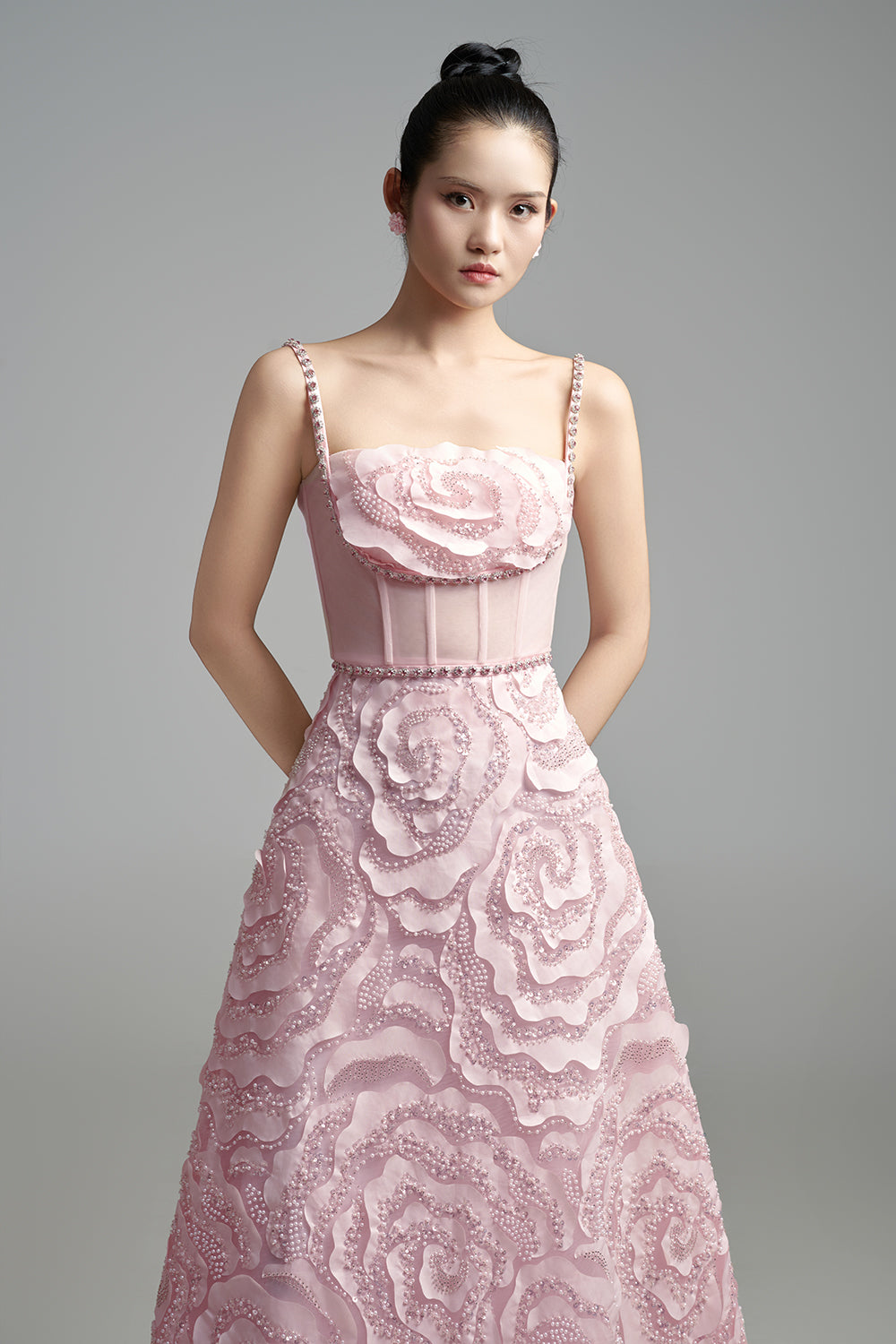 Miracle A-line Bead Polyester Maxi Dress