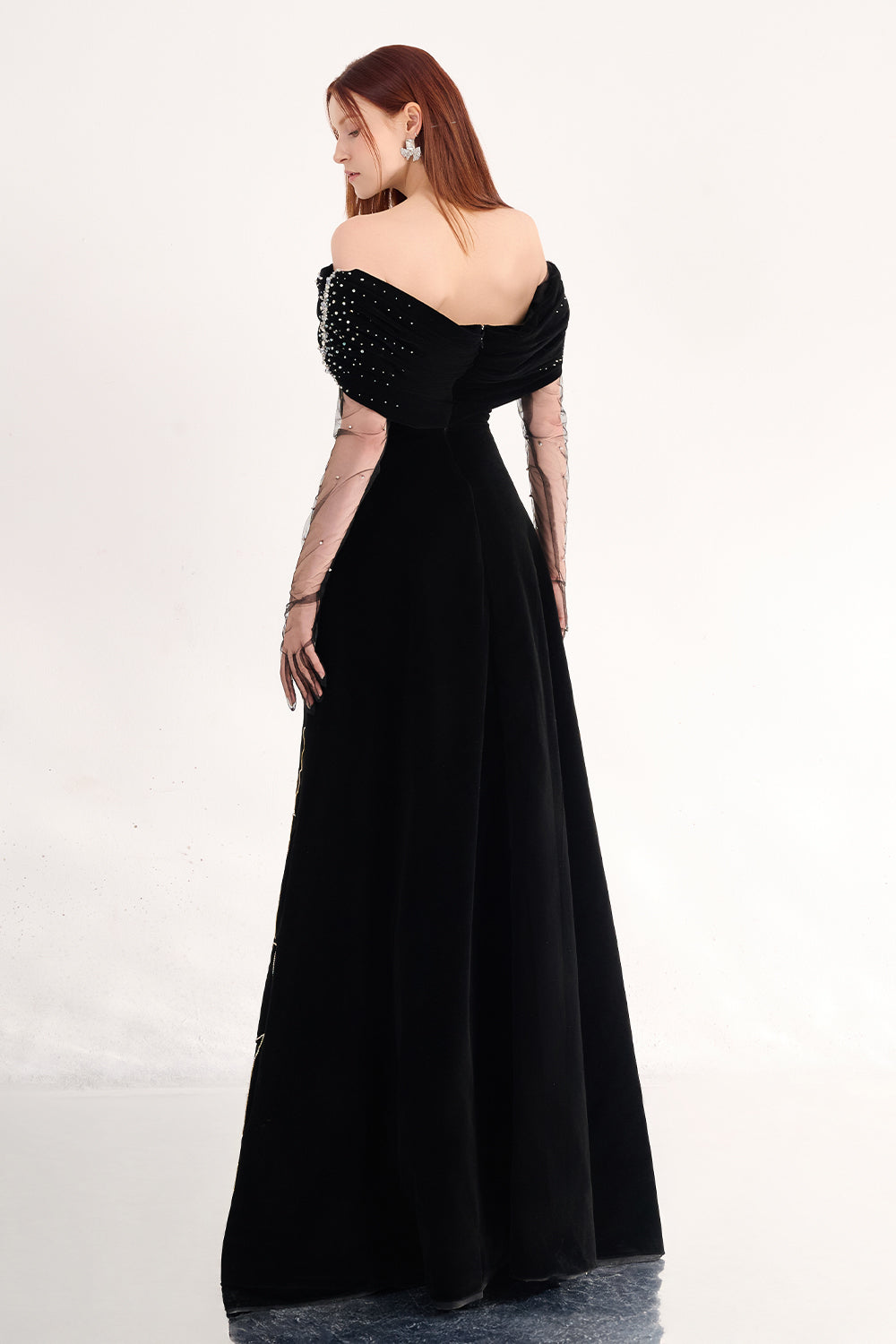 Charli Ball Gown Bead Velvet Maxi Dress