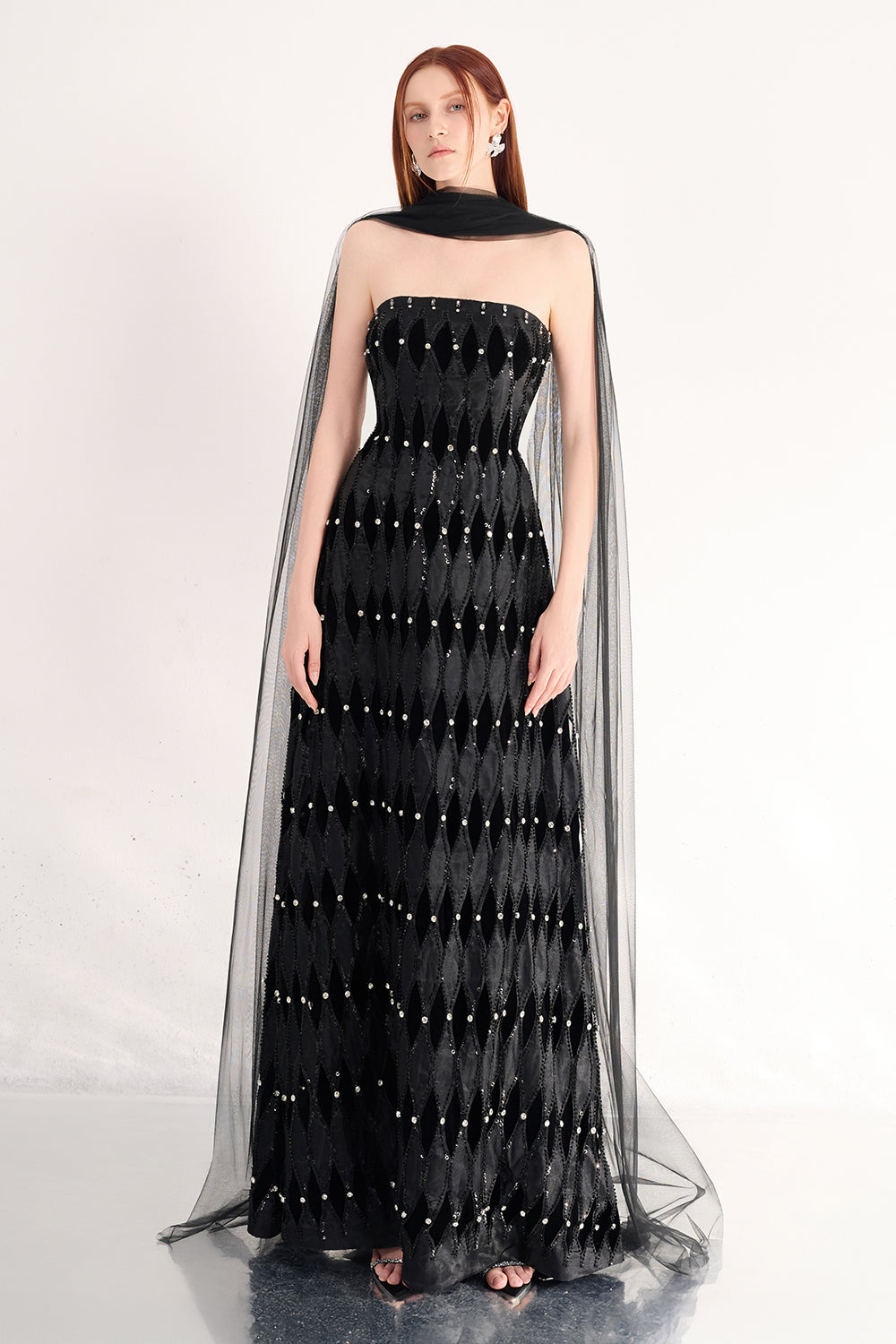 Alaiya Ball Gown Scarf Neck Polyester Maxi Dress