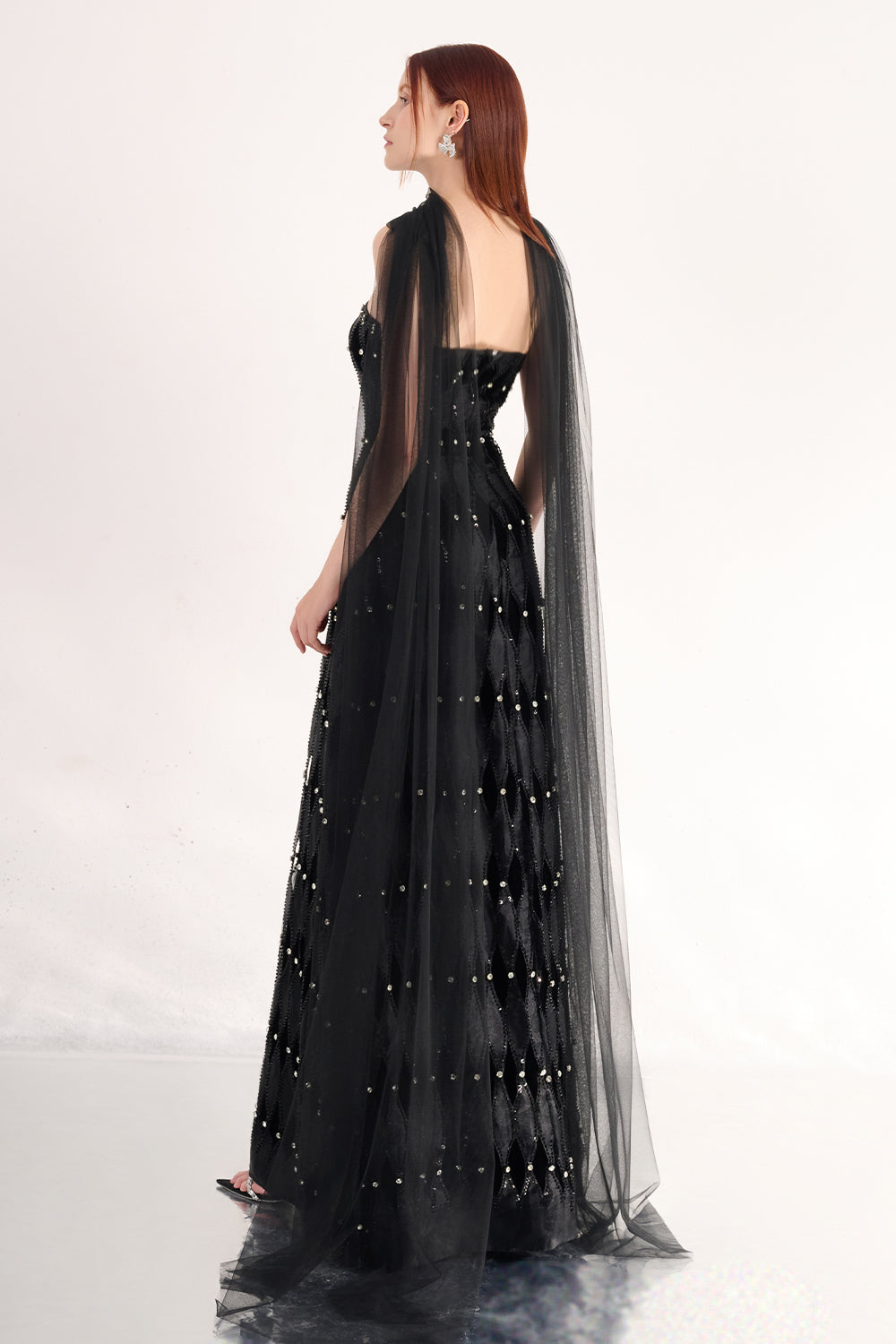 Alaiya Ball Gown Scarf Neck Polyester Maxi Dress