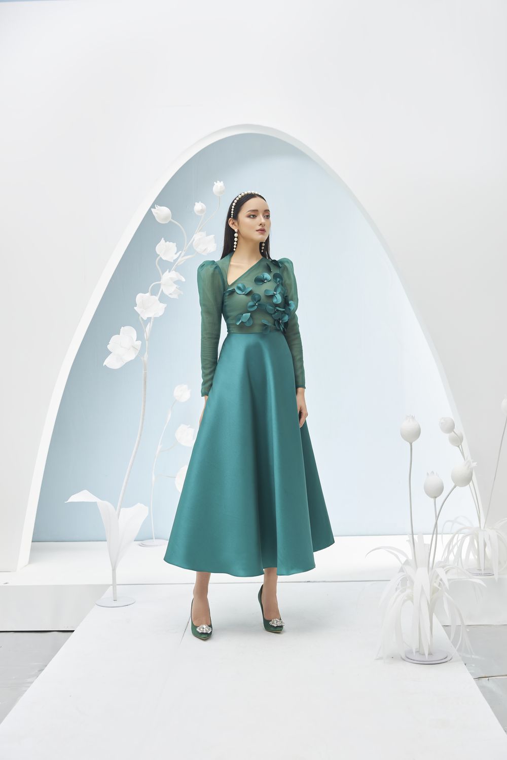 Adelaide Diagonal Neck Dress