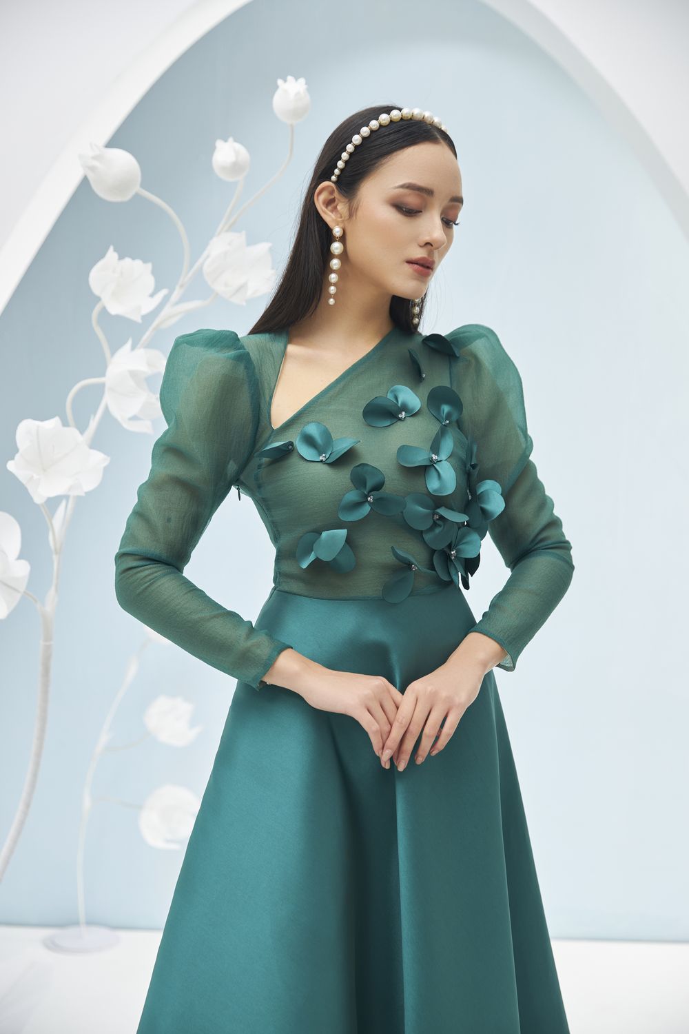 Adelaide Diagonal Neck Dress