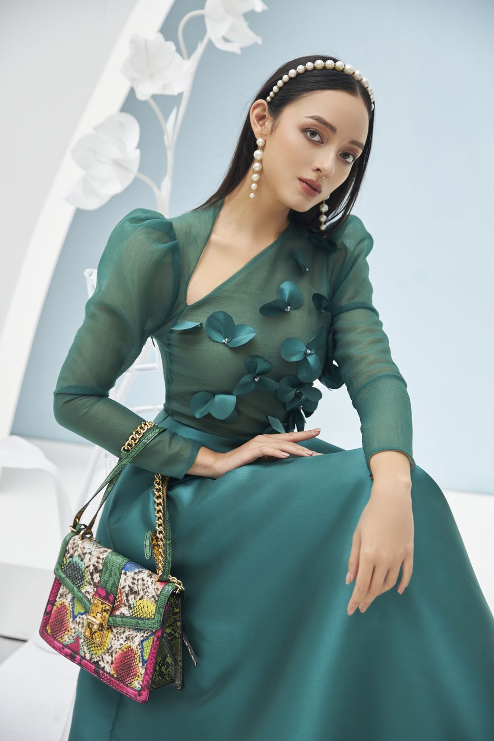 Adelaide Diagonal Neck Dress