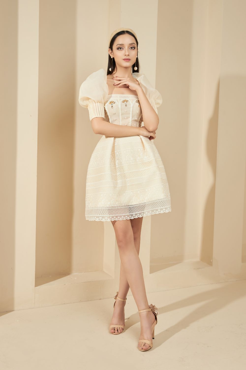 Christina Puffy Shoulder Dress