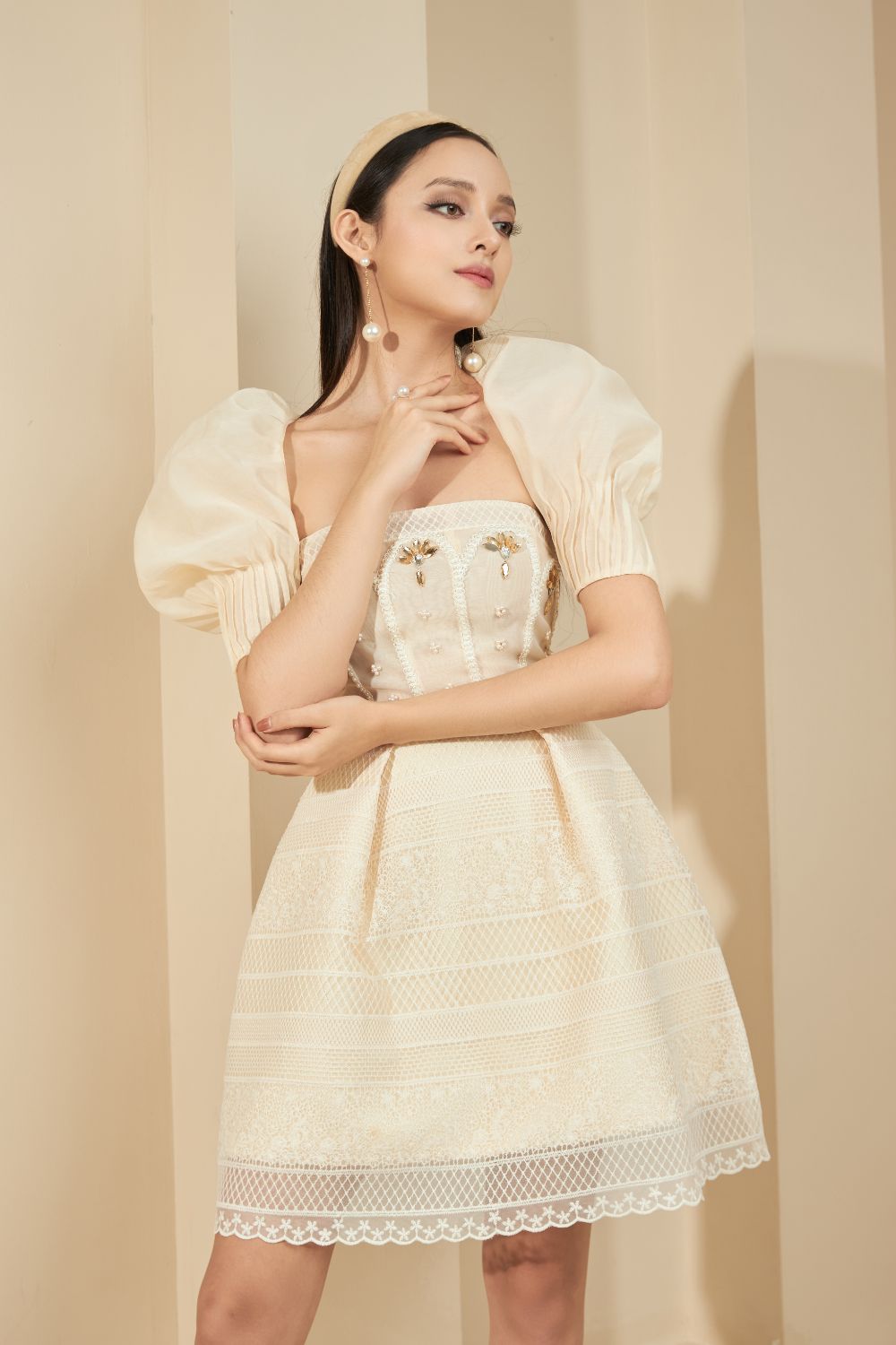 Christina Puffy Shoulder Dress