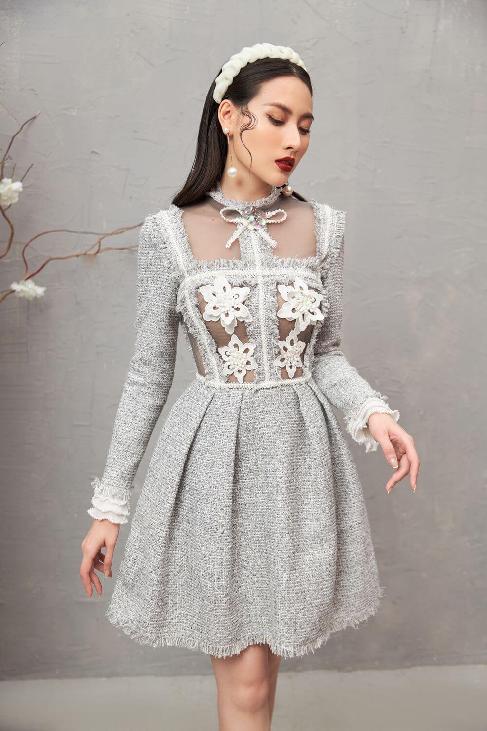 Esther Fringed Neck Dress