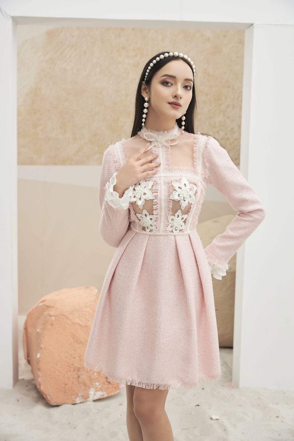 Esther Fringed Neck Dress