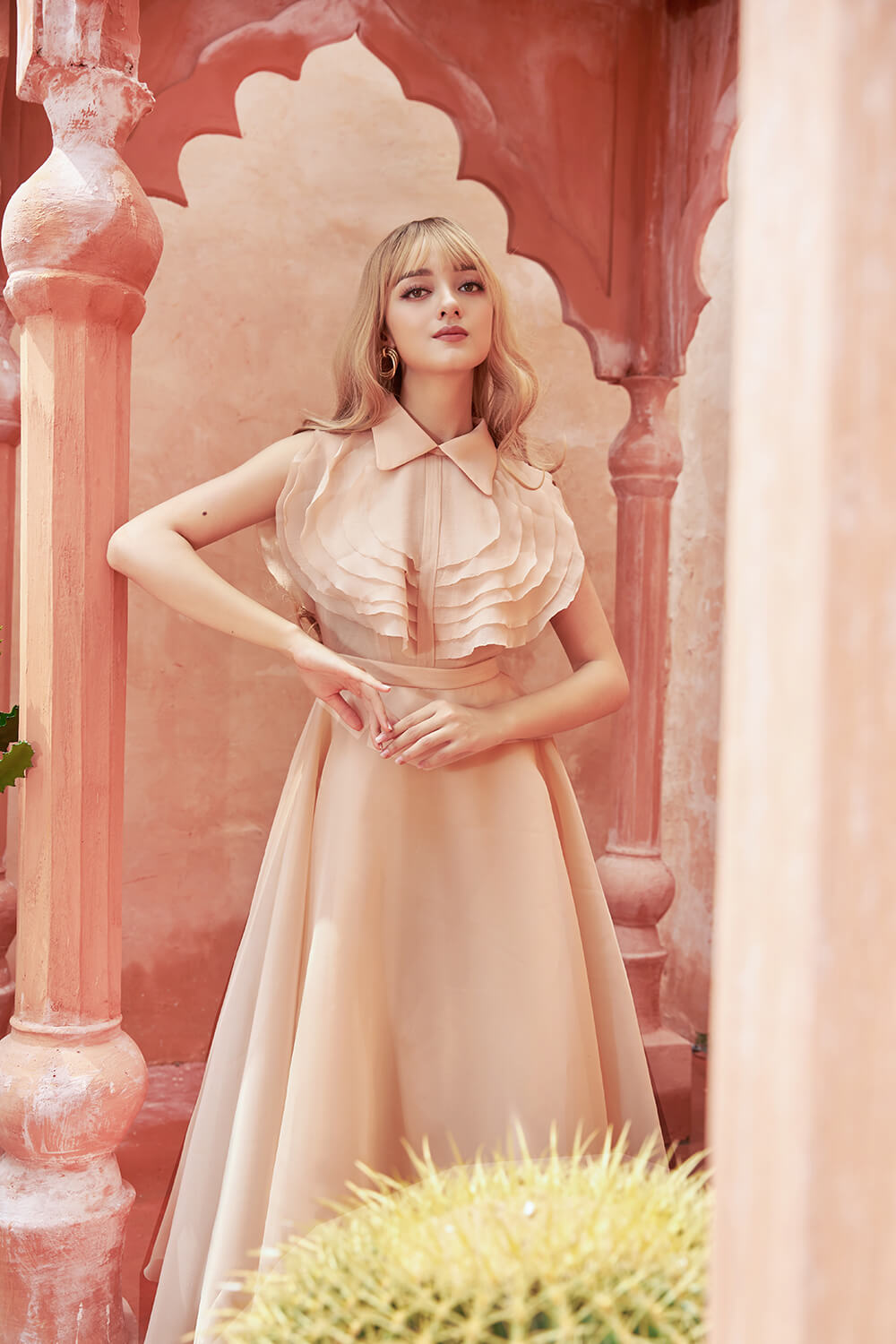 Ichigo Ruffle Neckline Dress