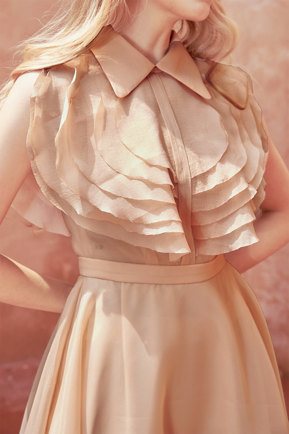 Ichigo Ruffle Neckline Dress