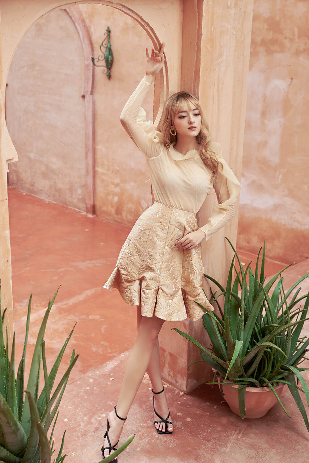 Jessie Ruffle Long Sleeved Top