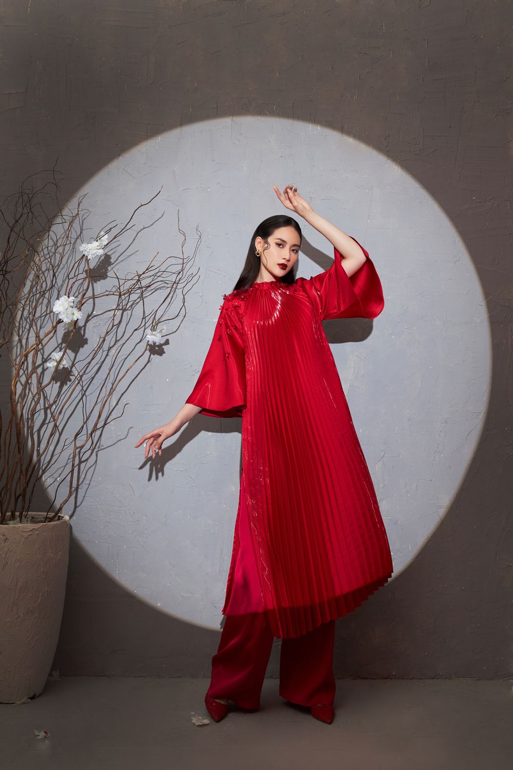Katelyn Pleated Ao Dai