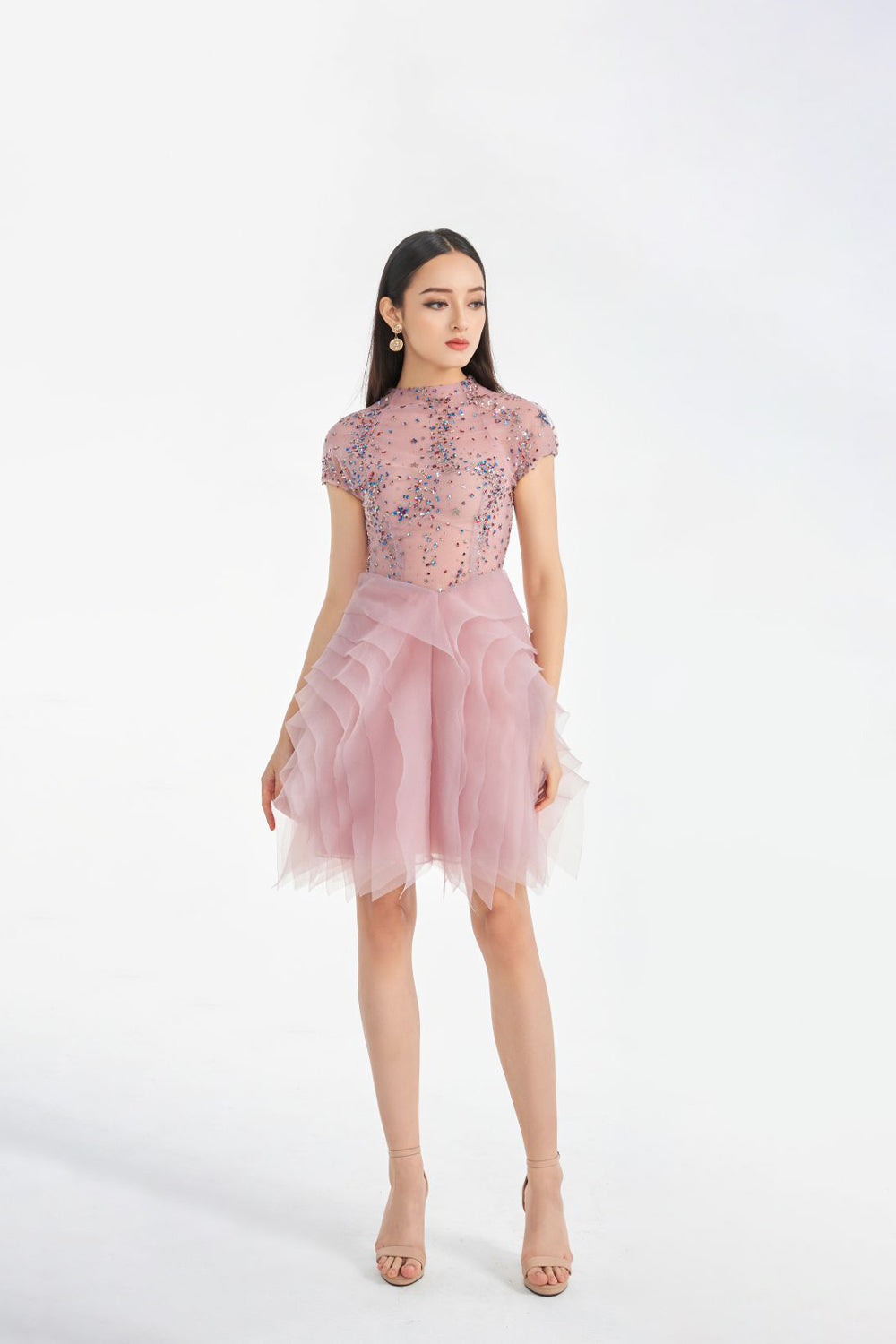 pink sequin dress costume Danica Strapless Chevron Sequin Bodycon Mini Dress Shop American Threads Women's Trendy Online Boutique Pink / L