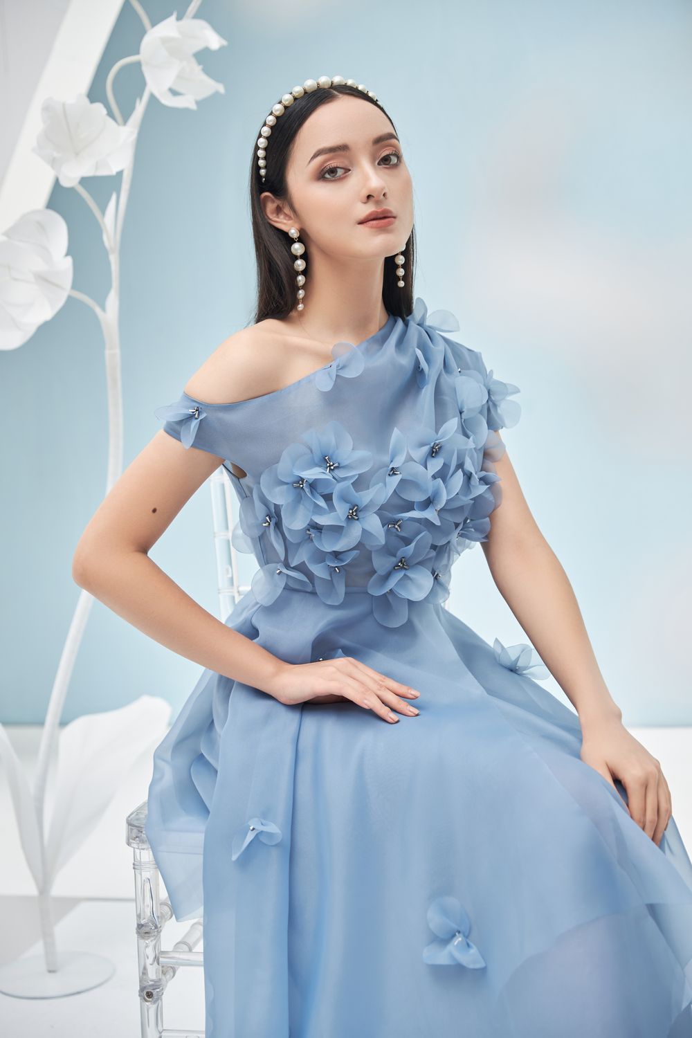 Rosalie Asymmetric Shoulder Dress